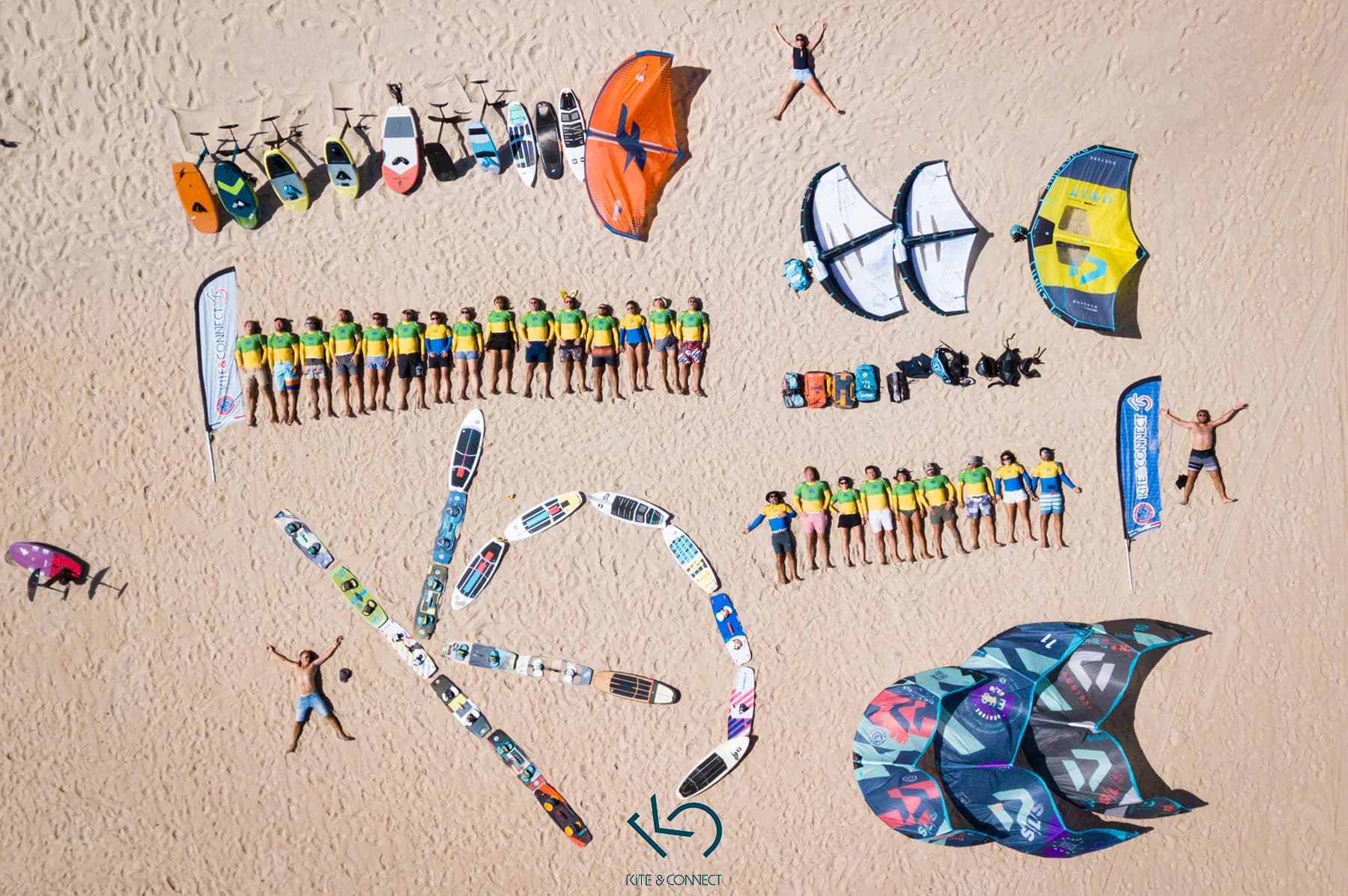 Session de kite entre membres du club Kite & Connect
